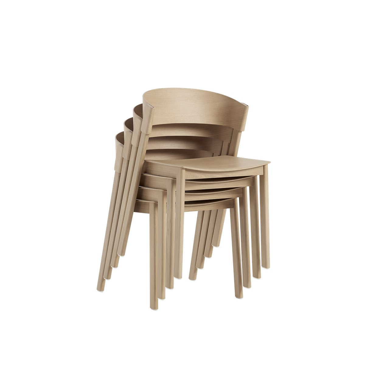 Muuto Cover Side eetkamerstoel eiken leer Refine Cognac