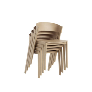 Muuto Cover Side eetkamerstoel eiken leer Refine Cognac