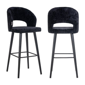Richmond Savoy barkruk H82 chenille Black