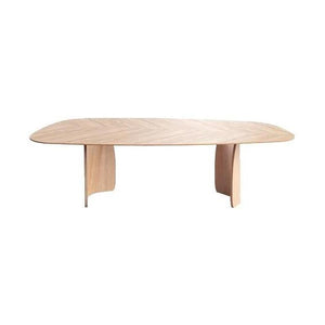 Mobitec Dolmen T0600 eettafel Deens ovaal visgraat 200x100 cm mat gelakt eiken
