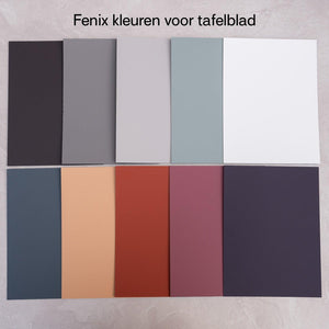 Bree's New World StorQ eettafel superellips 240x120 cm HPL Sand Stone/eiken white
