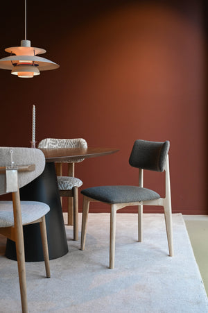 HelloChair HC118 Luni eetkamerstoel Alpine Dark Brown poot essen naturel