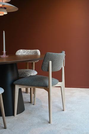 HelloChair HC118 Luni eetkamerstoel Alpine Dark Brown poot essen naturel