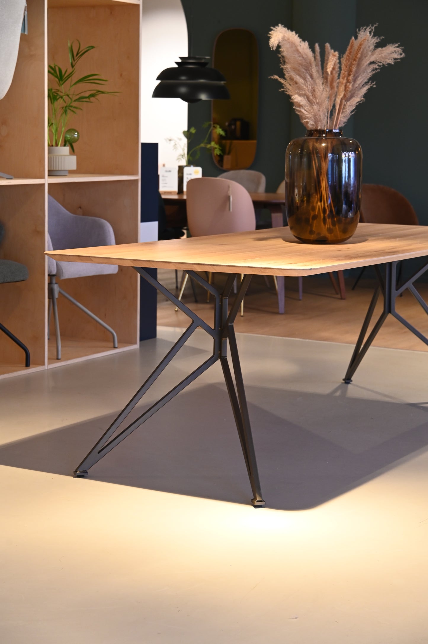 HelloTable Farfalla eettafel Deens Ovaal 220x100 cm eiken Castagne/Zwart