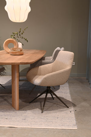 HelloChair HC23 Noam eetkamerstoel Mossa Forest vierpoot beige