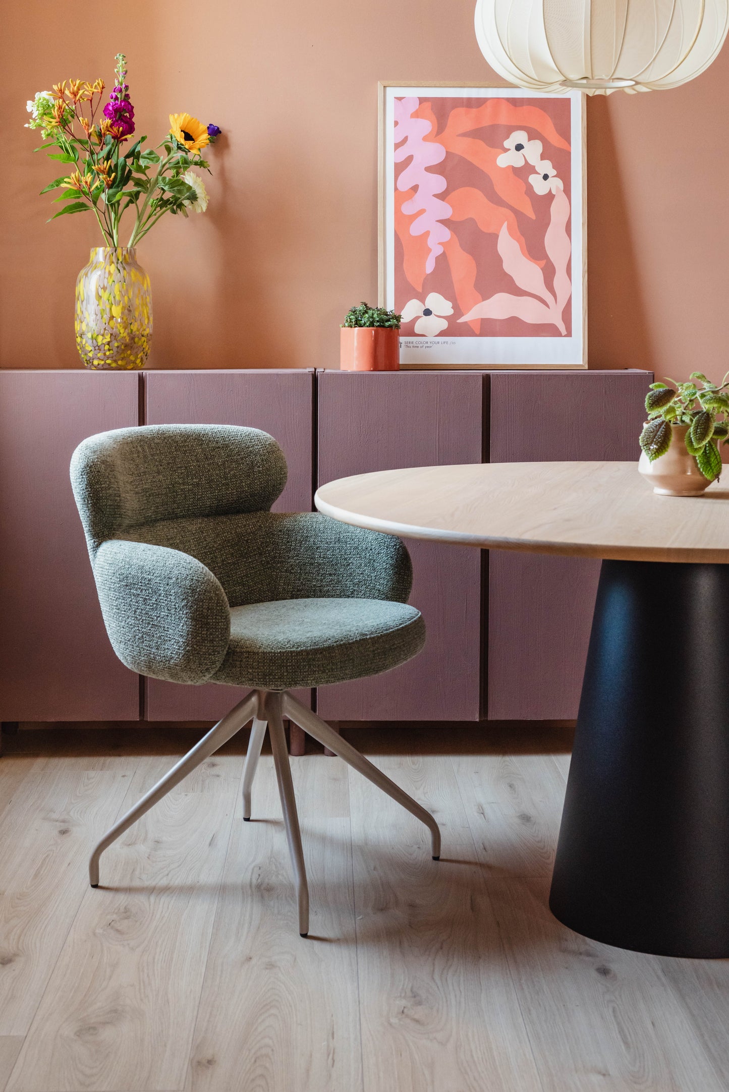 HelloChair HC22 Akin eetkamerstoel Milan Wheat vierpoot zwart