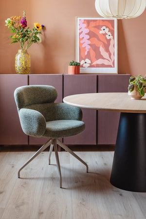 HelloChair HC22 Akin eetkamerstoel Milan Wheat vierpoot zwart