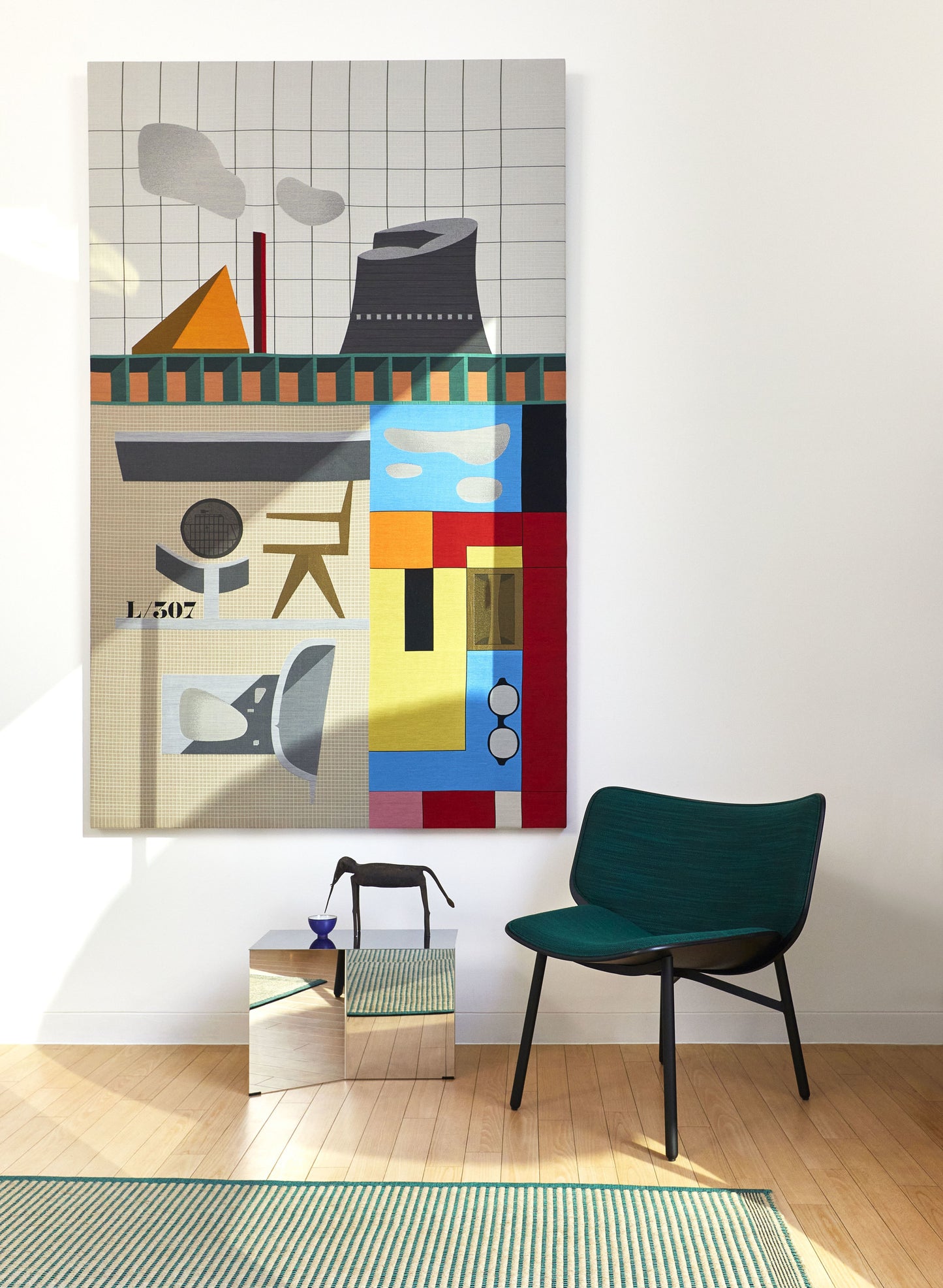 HAY Tapis vloerkleed 140x200 cm Black and Green