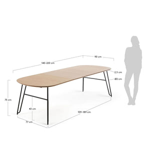 Kave Home Novac Eettafel uitschuif 140(220) x 90 cm