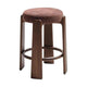 Kave Home Granite barkruk H65 zonder rugleuning chenille Bruin/walnoot
