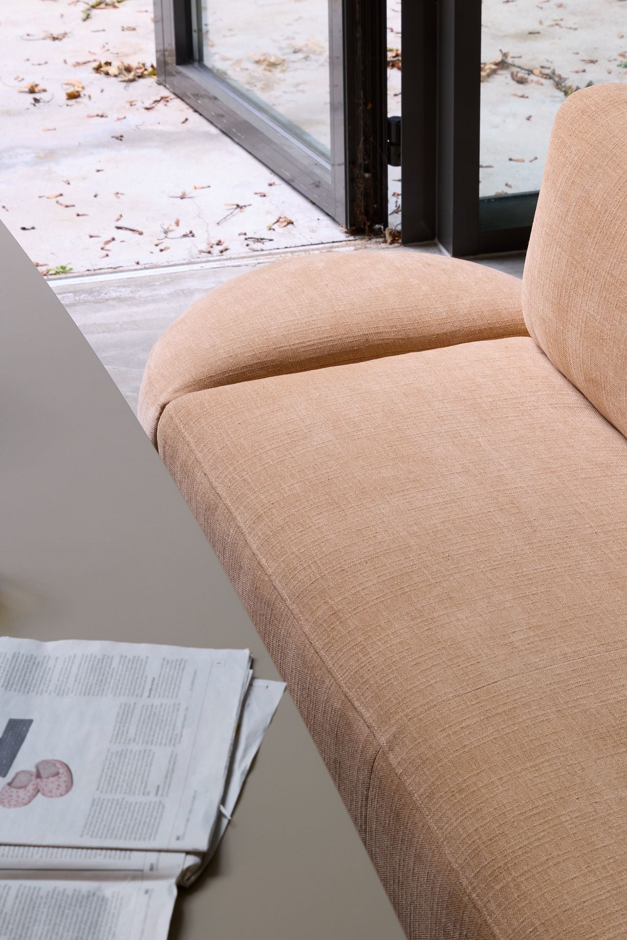 Dyyk Supermoon eetkamerbank hoekopstelling Be Cotton Almond