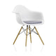 Vitra Eames DAW eetkamerstoel met arm vast zitkussen White esdoorn