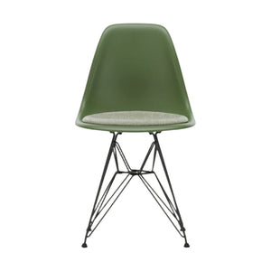 Vitra Eames DSR eetkamerstoel vast zitkussen Forest zwart gepoedercoat