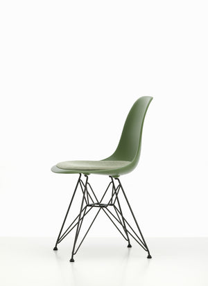 Vitra Eames DSR eetkamerstoel vast zitkussen Forest zwart gepoedercoat