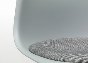 Vitra Eames DSR eetkamerstoel vast zitkussen Light Grey zwart gepoedercoat