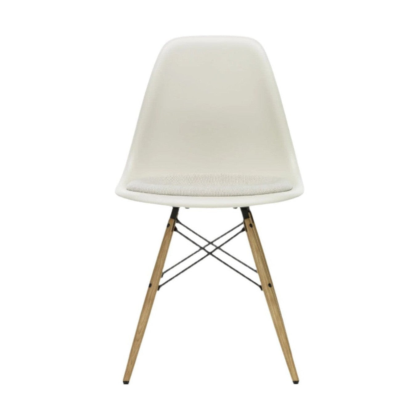 Vitra Eames DSW eetkamerstoel vast zitkussen Pebble esdoorn