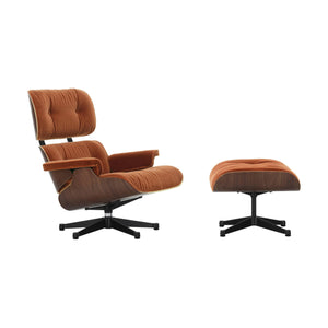 Vitra Eames Loungechair met ottoman Calma Cognac noten donker