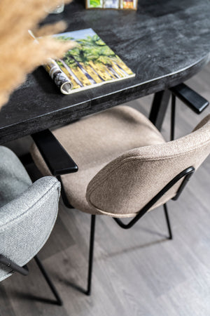 Eleonora Lynn eetkamerstoel met arm Beige