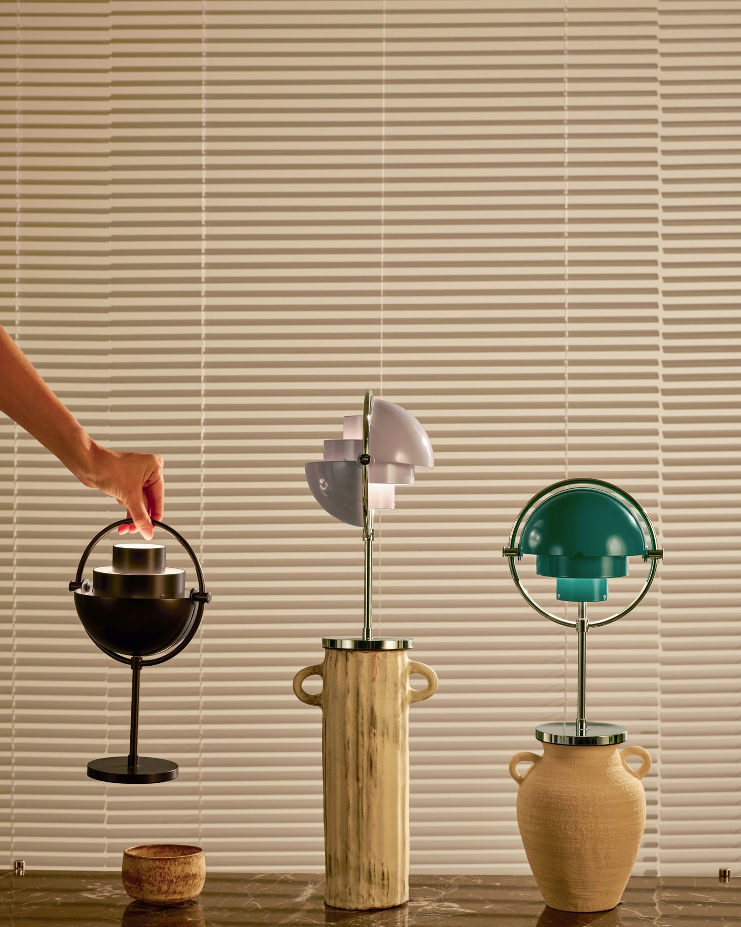 Gubi Multi-Lite portable lamp Brass / Black