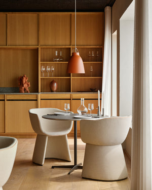 Fritz Hansen Monolit eetkamerstel gestoffeerd beige