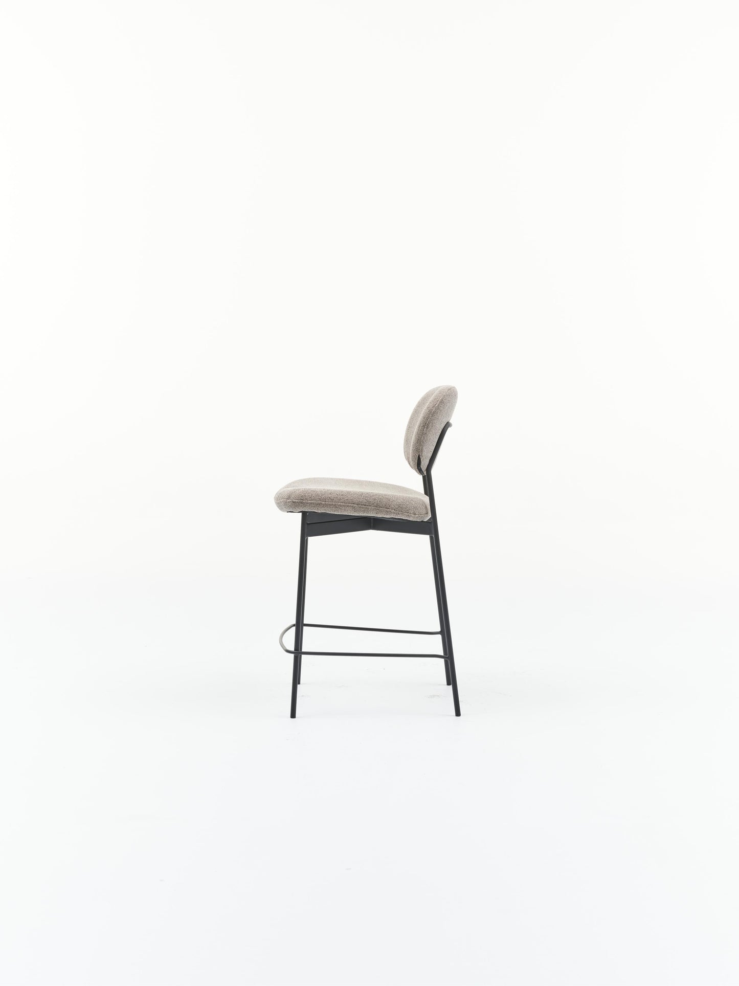 HelloChair HC51 Fedja barkruk San Remo Light Grey vierpoot zwart