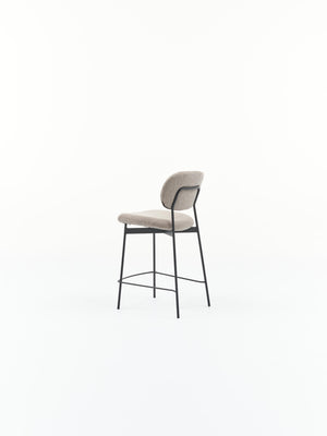 HelloChair HC51 Fedja barkruk San Remo Light Grey vierpoot zwart