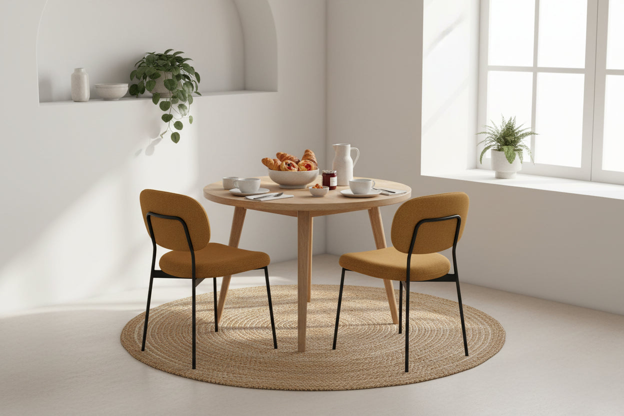 HelloChair HC33 Fedja eetkamerstoel San Remo Naturel vierpoot zwart