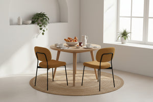 HelloChair HC33 Fedja eetkamerstoel San Remo Naturel vierpoot zwart