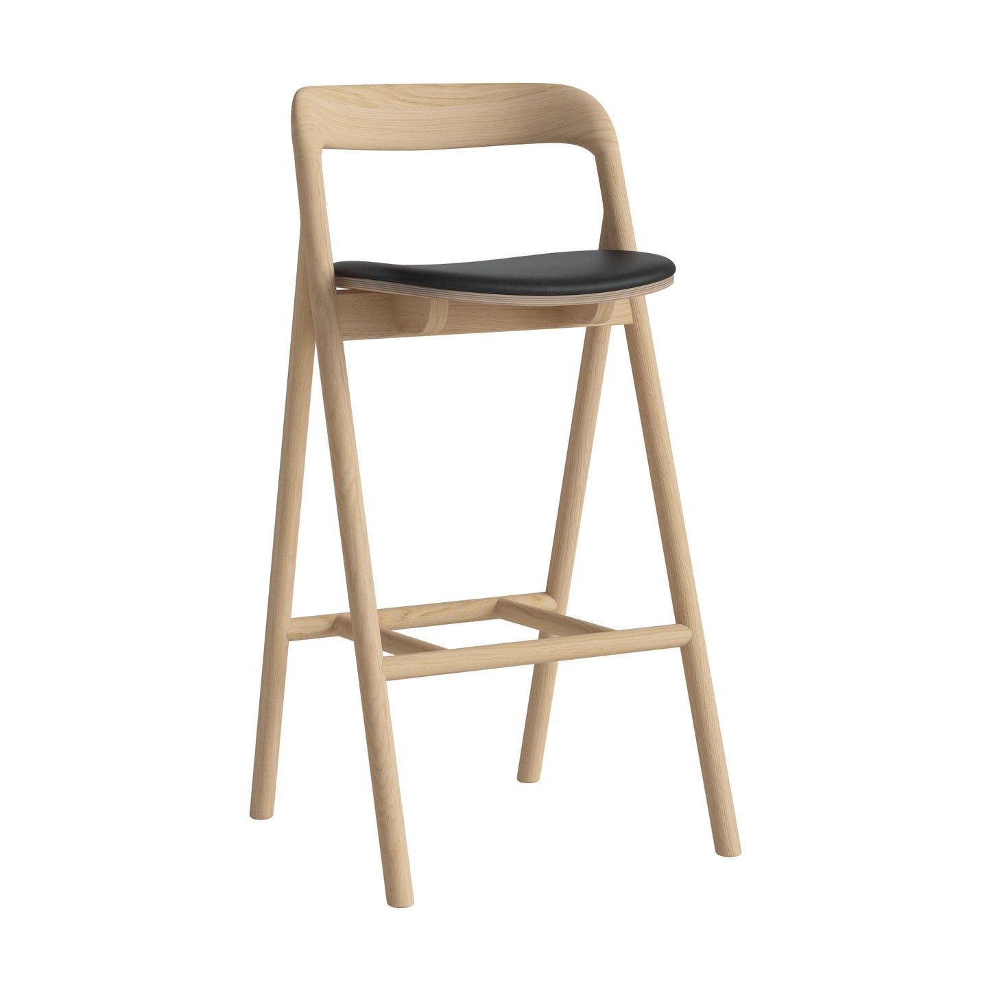 Bolia Fenri barkruk H75 Sydney Black wit geolied eiken