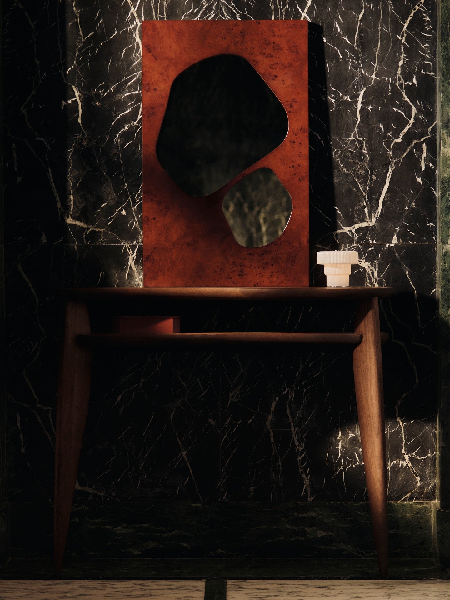 Ferm Living Feve bijzettafel Walnoot