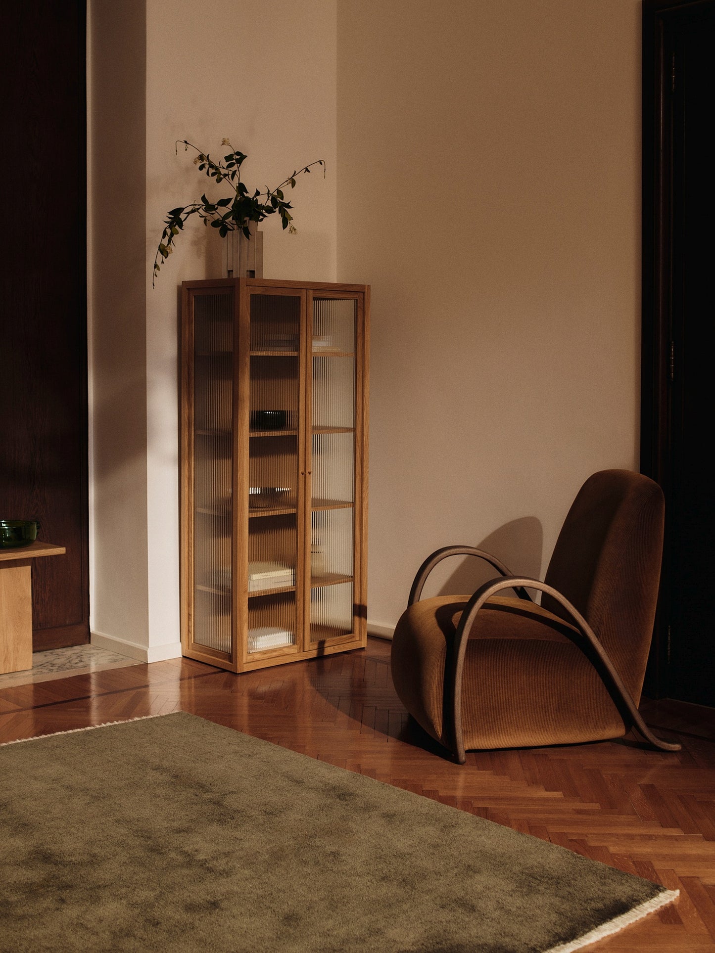 Ferm Living Buur fauteuil Devoré Velvet Rust