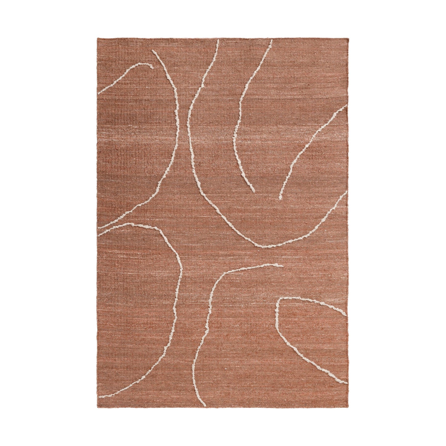 Ferm Living Gesso vloerkleed 140x200 cm Terracotta/Off-white