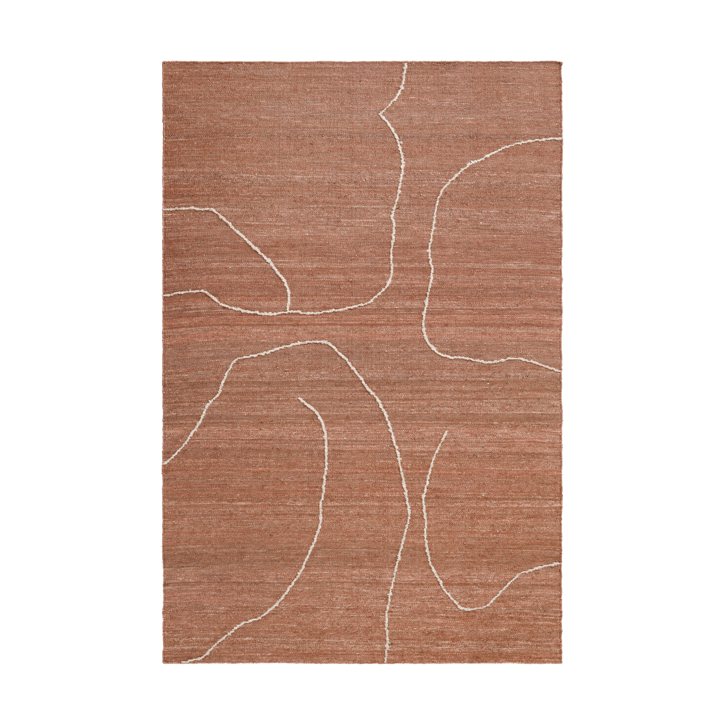 Ferm Living Gesso Jute vloerkleed 170x240 cm Terracotta/Off-white