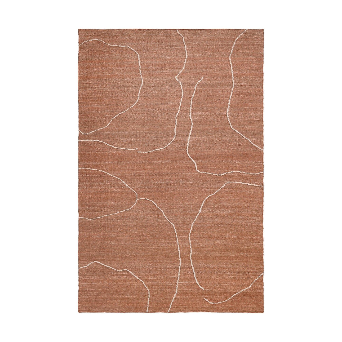 Ferm Living Gesso vloerkleed 200x300 cm Terracotta/Off-white