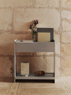 Ferm Living Lager plantenbak met plank Aluminium