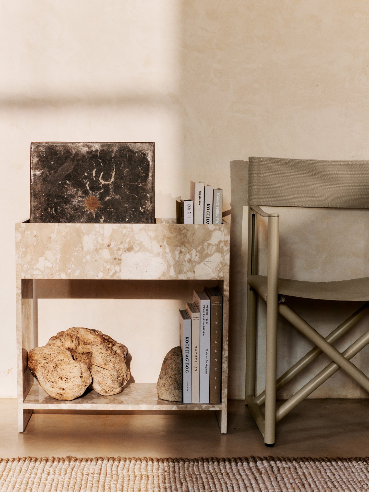 Ferm Living Stone Plant Box with shelf Zand