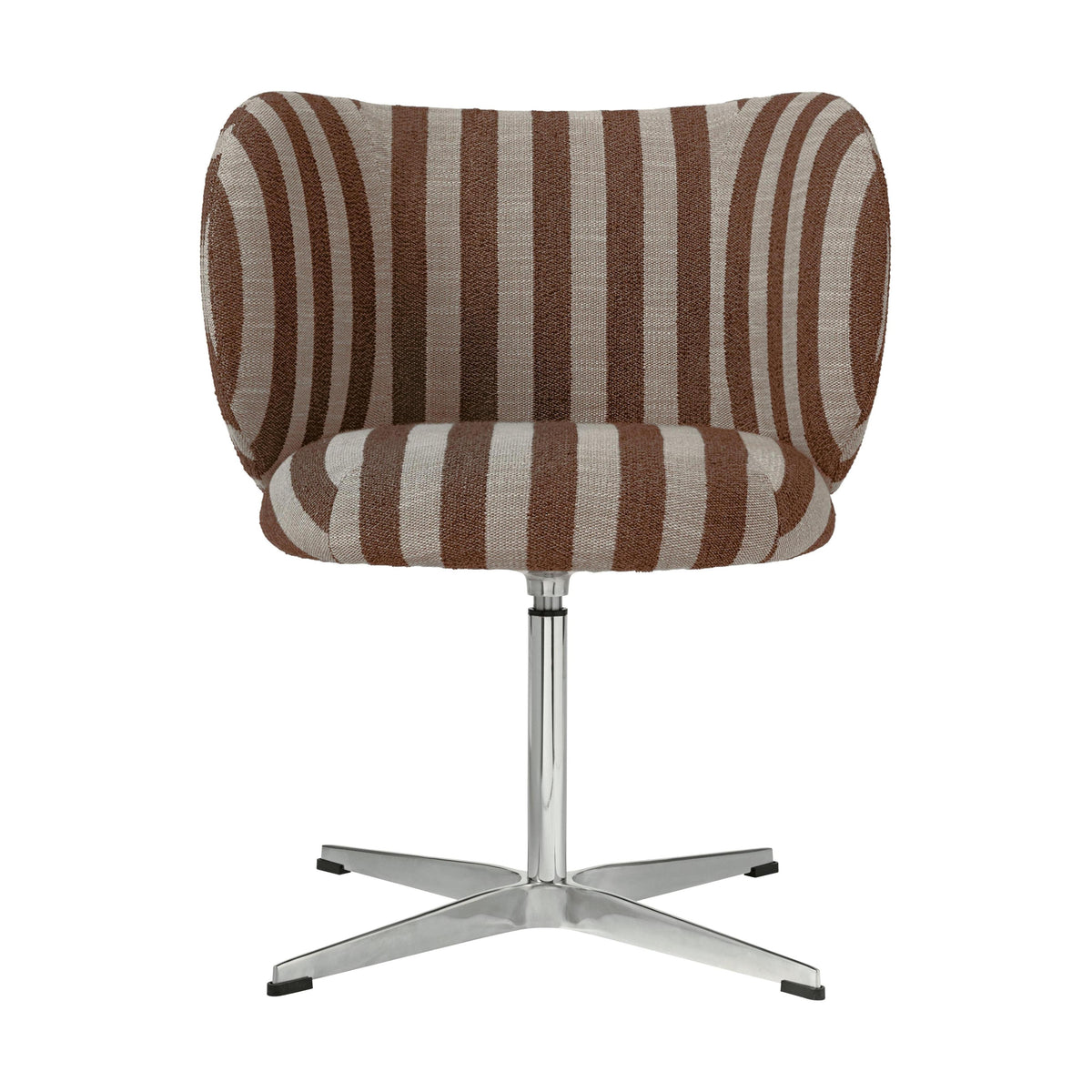 Ferm Living Rico armstoel Louisiana Sand/Chocolate swivel chroom