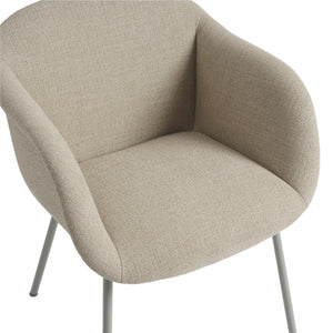 Muuto Fiber Soft eetkamerstoel gestoffeerd Ecriture 240 vierpoot staal
