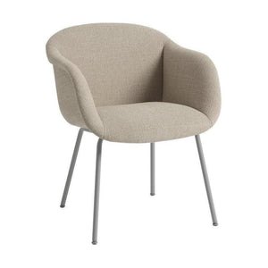 Muuto Fiber Soft eetkamerstoel gestoffeerd Ecriture 240 vierpoot staal