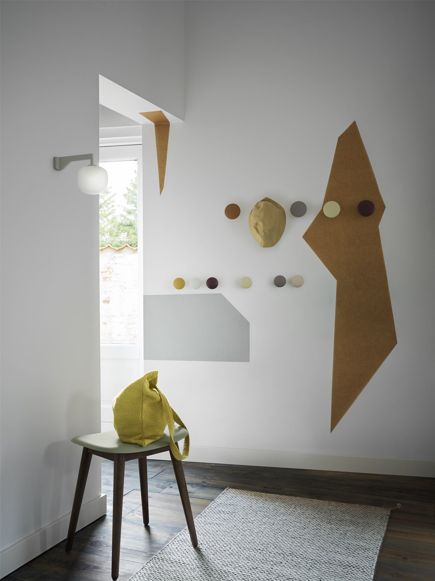 Muuto Dots wandhaak set van 5 Oak