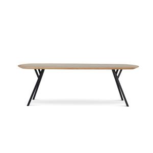 Dyyk Float eettafel 260x110 cm eiken groove zwart
