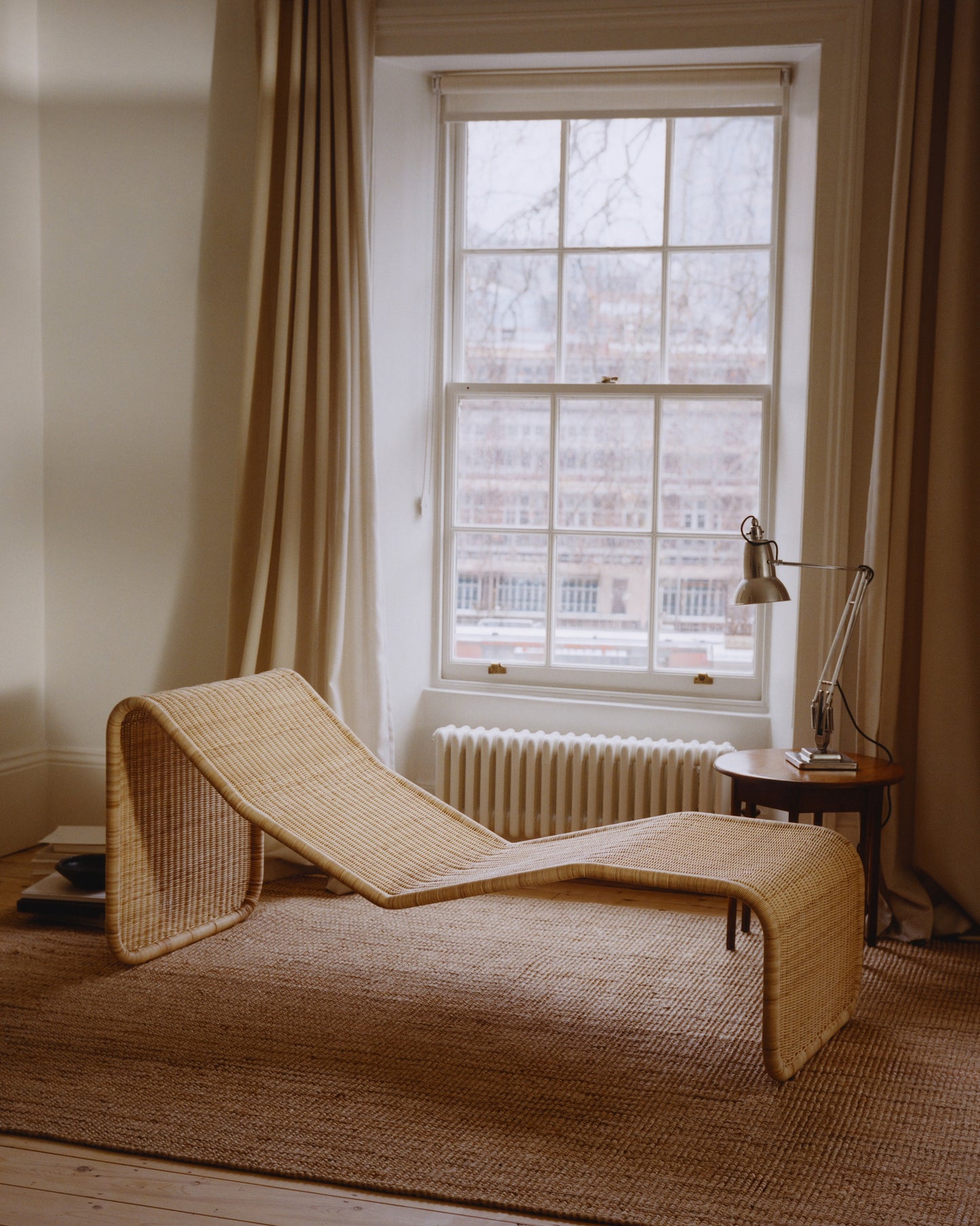 Gubi Bonacina P3 chaise longue Rattan