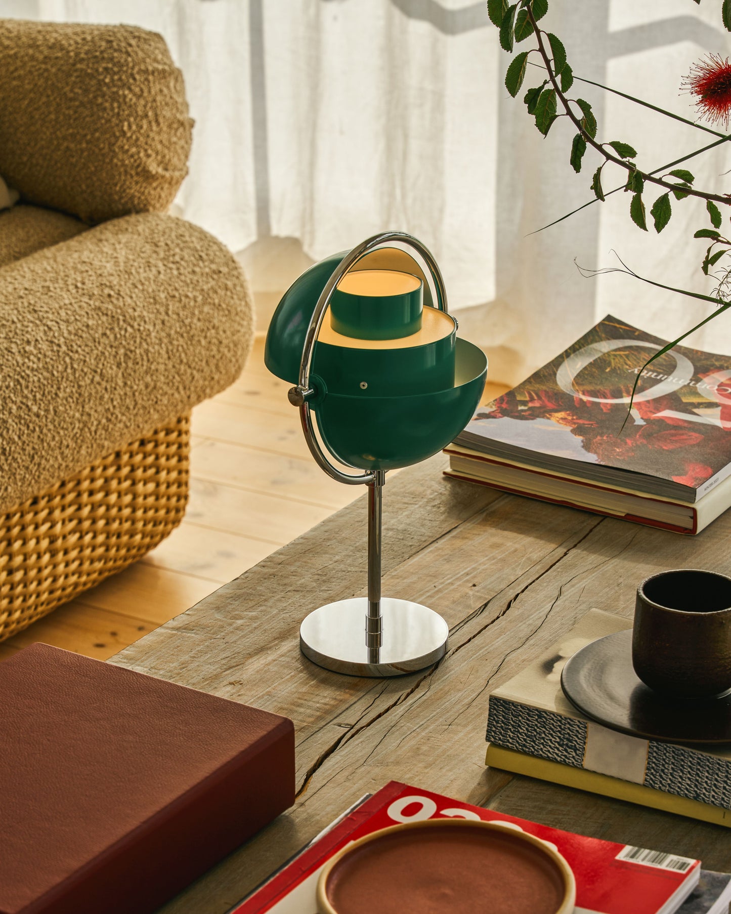 Gubi Multi-Lite portable lamp Chrome / Teal Green