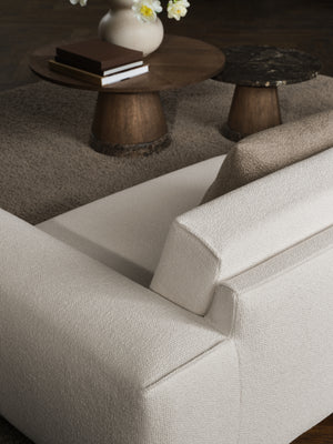 Bolia Piro salontafel hoog Ø90 cm geolied eiken travertine