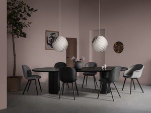 Gubi Moon Elliptical eettafel 298x101 cm zwart eiken