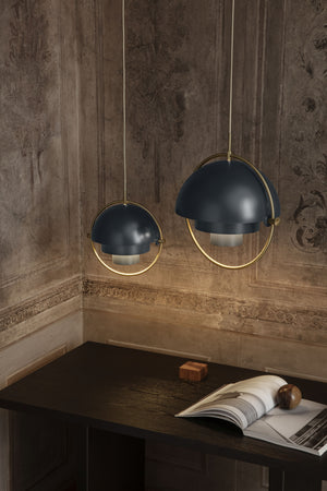 Gubi Multi-Lite hanglamp Brass / Midnight Blue