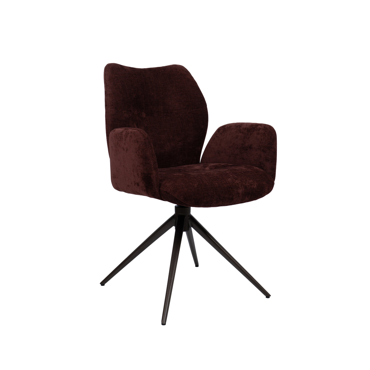 HelloChair HC38 Fenn armstoel Tango Burgundy spinpoot bruin