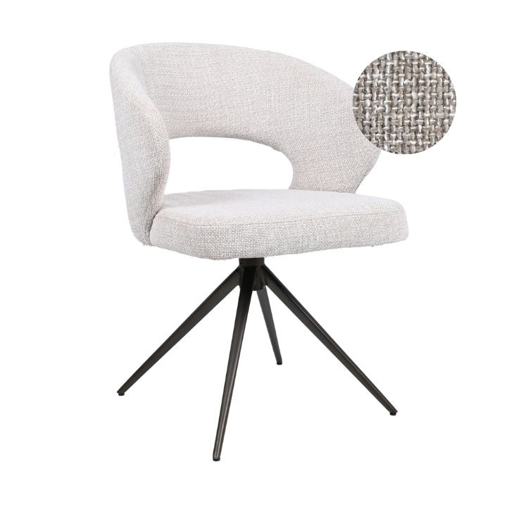 HelloChair HC25 Seli eetkamerstoel Chacha Linen spinpoot bruin