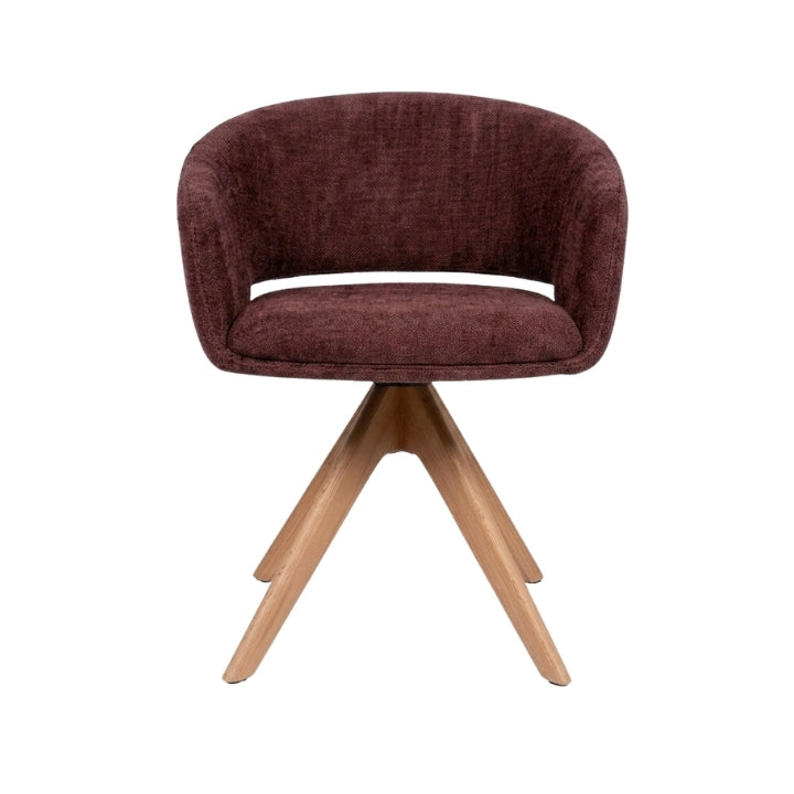 HelloChair HC41 Iloa eetkamerstoel Tango Burgundy spinpoot naturel