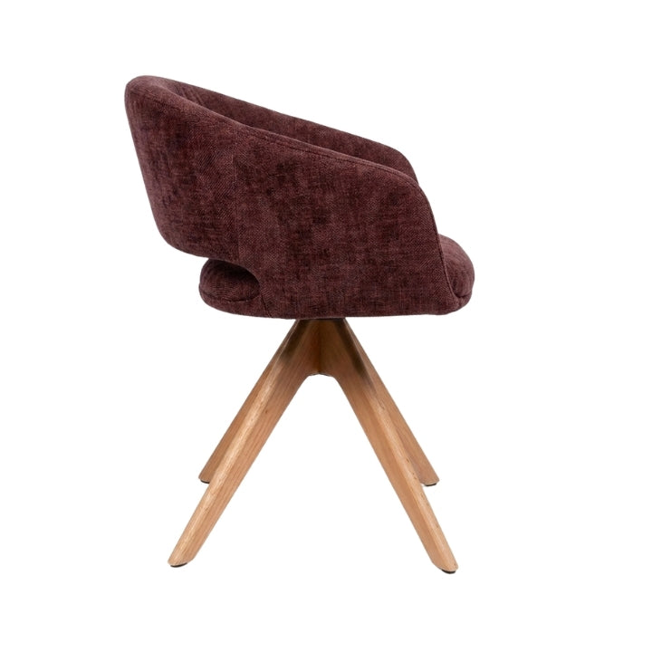 HelloChair HC41 Iloa eetkamerstoel Tango Burgundy spinpoot naturel